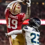 San Francisco 49ers wide receiver Brandon Aiyuk making a spectacular catch amidst Kansas City Chiefs trade rumors.